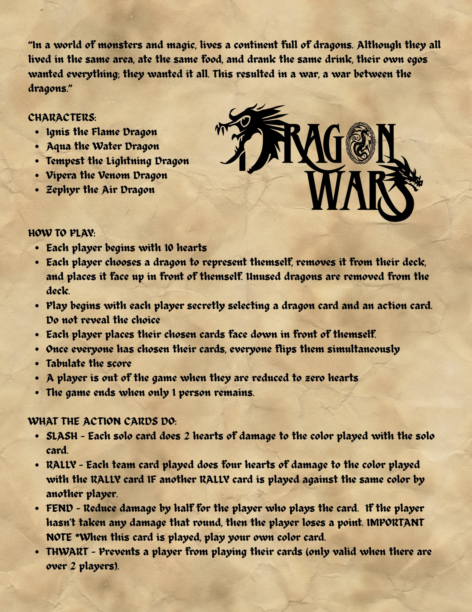 Rules page